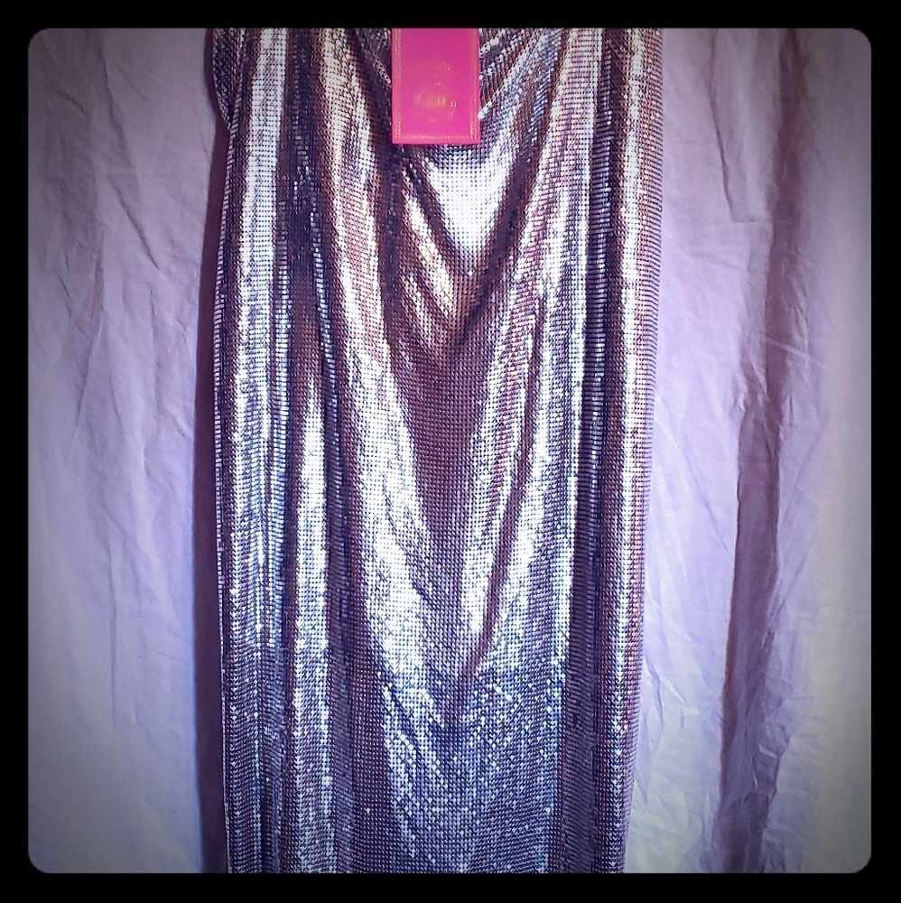 Silver Sequined Mini Dress